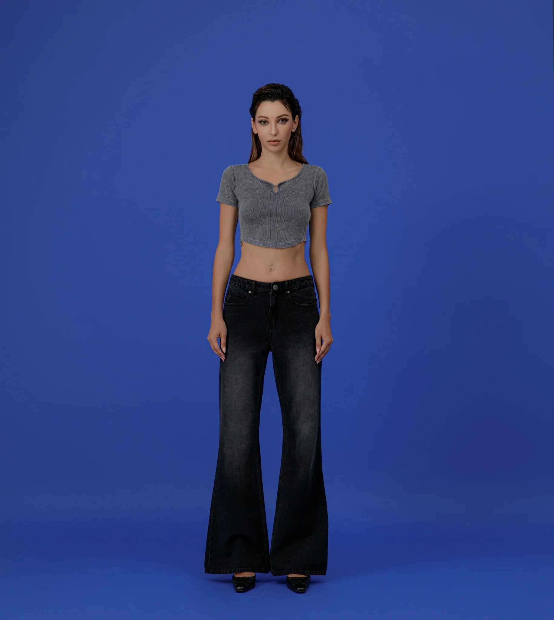 UNISEX - Noah - Flared Jeans (Black)