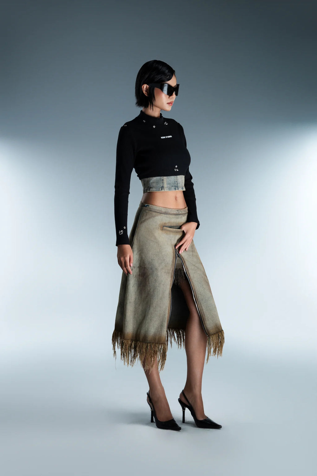 ATLU - Two layer - Denim skirt (green)