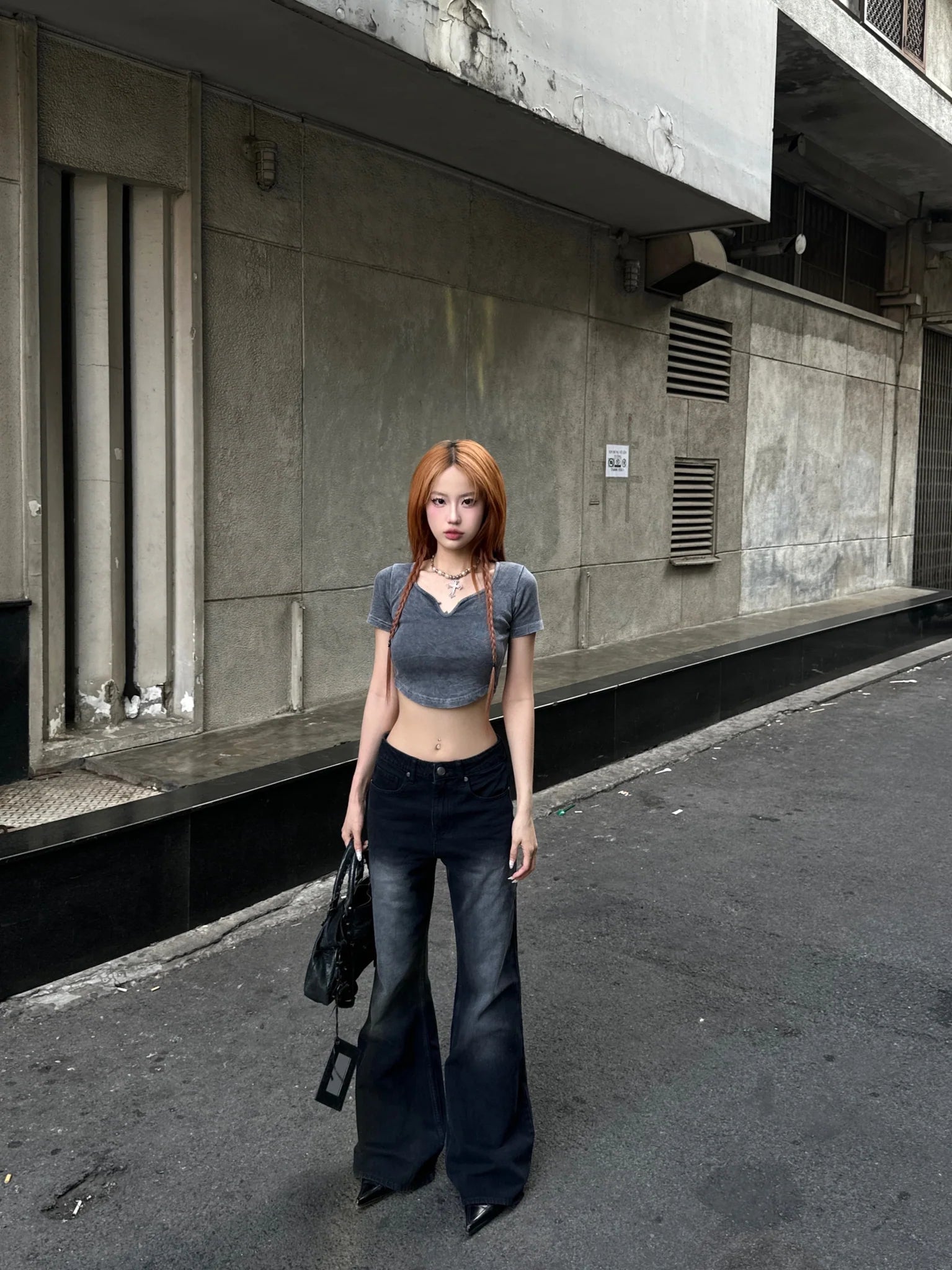 UNISEX - Noah - Flared Jeans (Black)