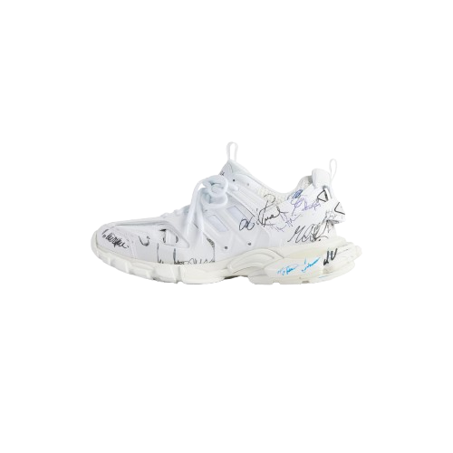 Balenciaga Men's Track Autographe Sneaker in White/black/blue/red