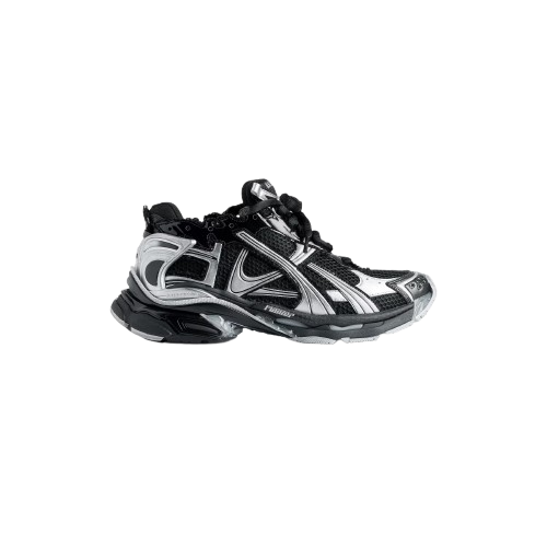 Balenciaga Men's Runner Sneaker in Black/silver
