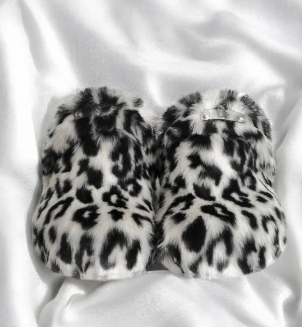 FAUX FUR CLOG - PANTHER