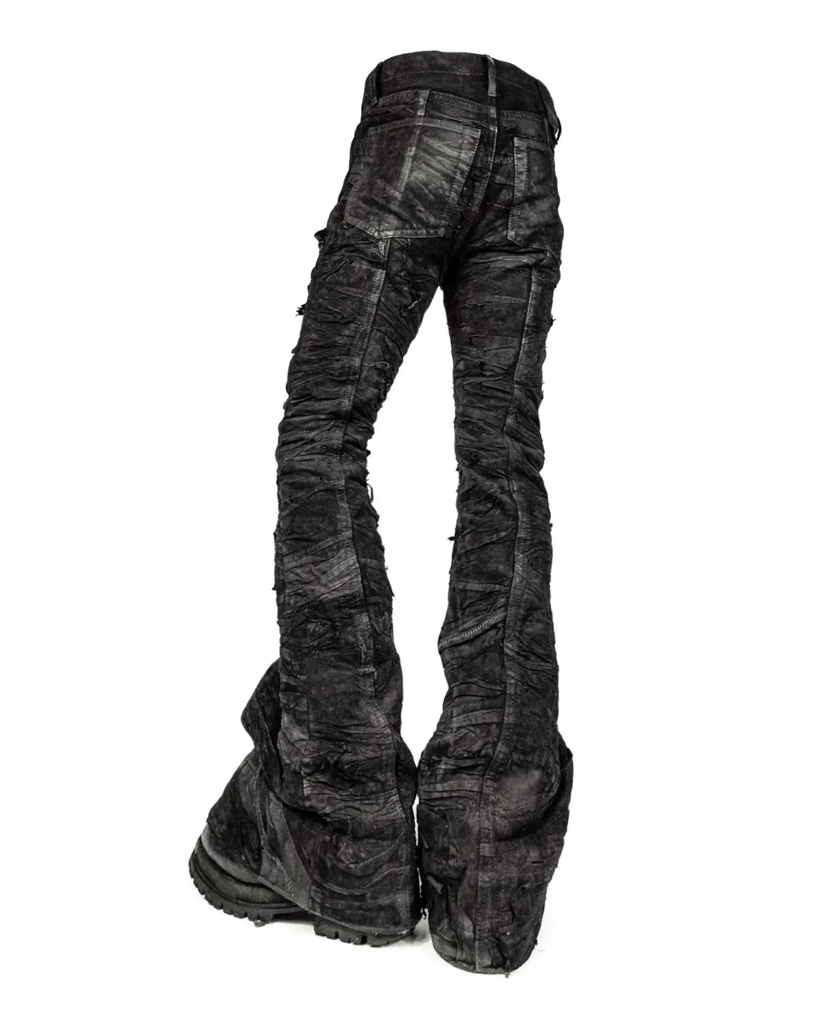 LANTERN LAYERED LEATHER BLACK DENIM
