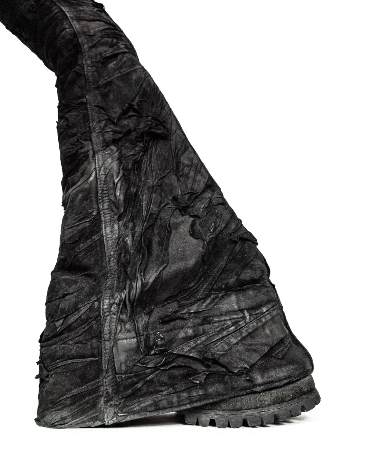 LANTERN LAYERED LEATHER BLACK DENIM