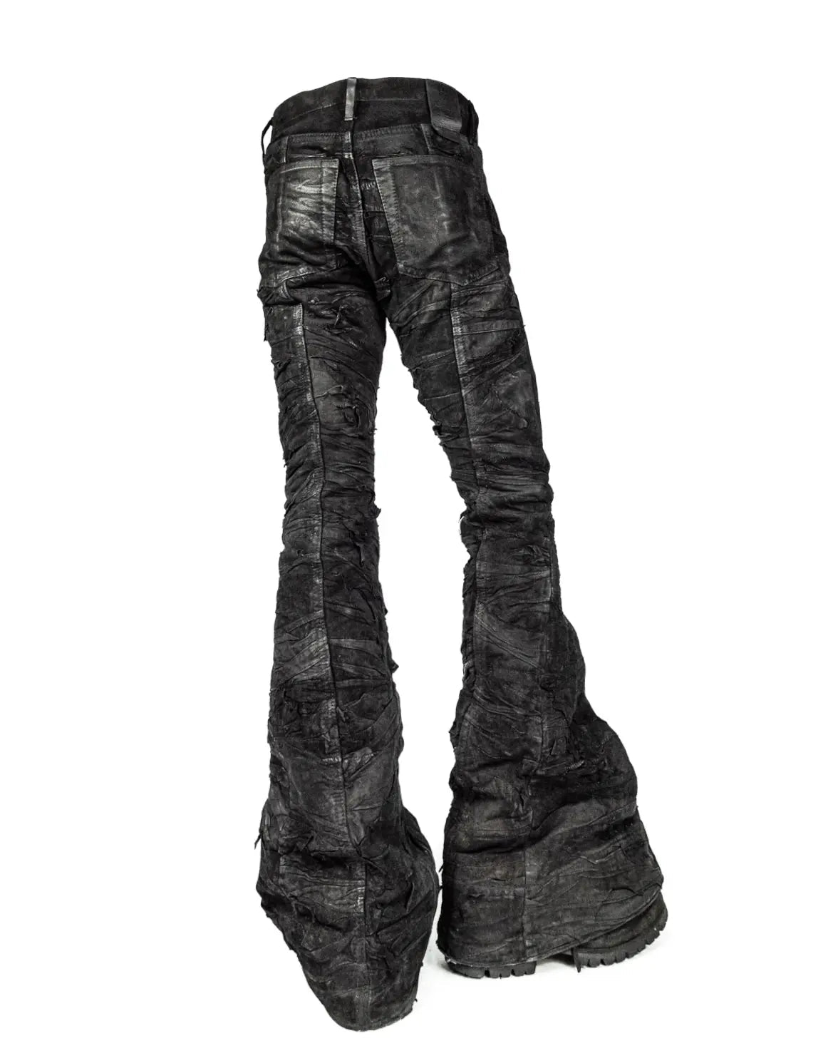 LANTERN LAYERED LEATHER BLACK DENIM