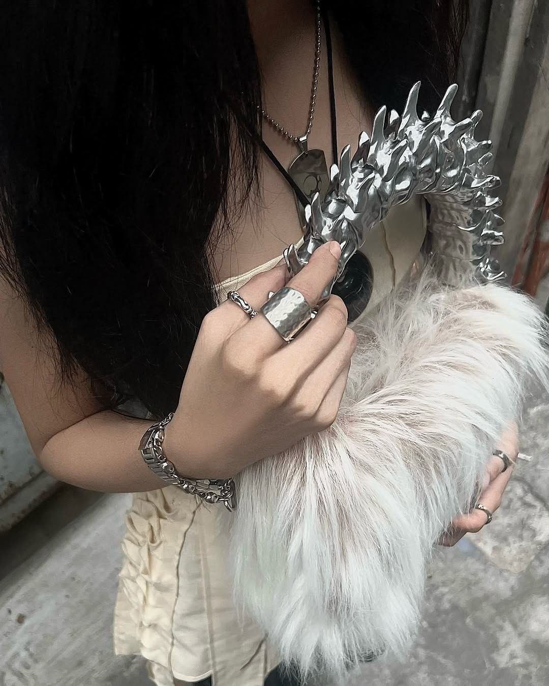 ENLIGHTEN FAUX FUR HANDBAG
